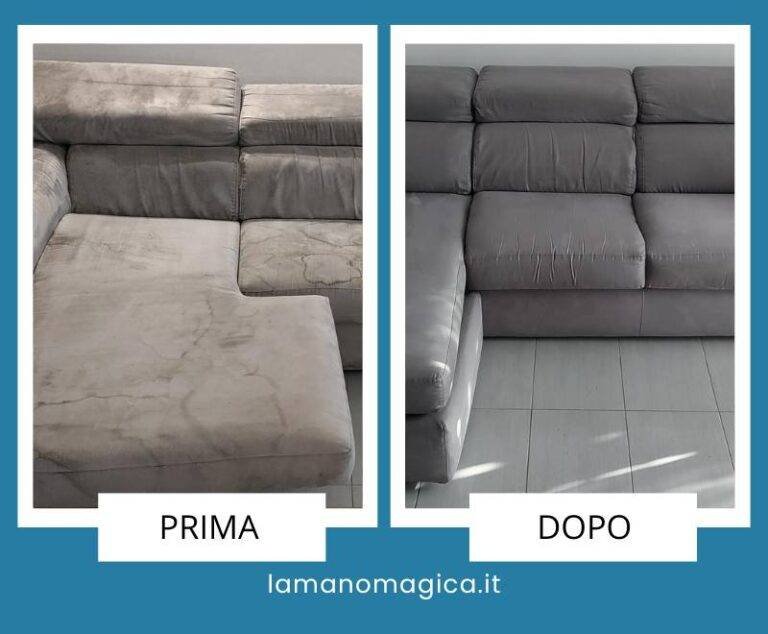pulizia divani ticino | prima e dopo pulizia divani | La Mano Magica